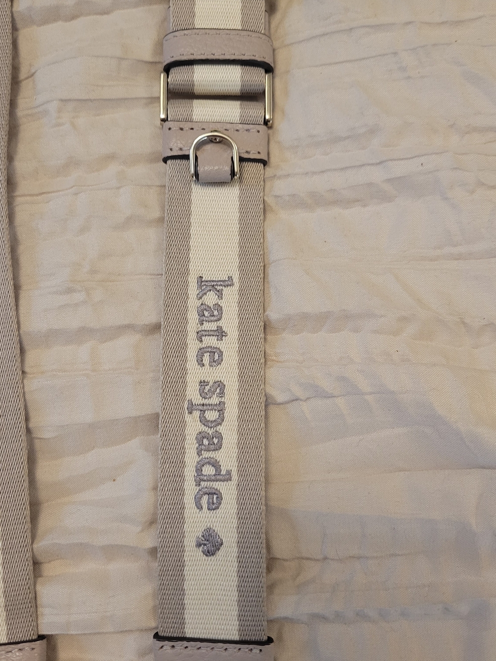 kate spade Beige and Cream Signature Adjustable Crossbody Strap